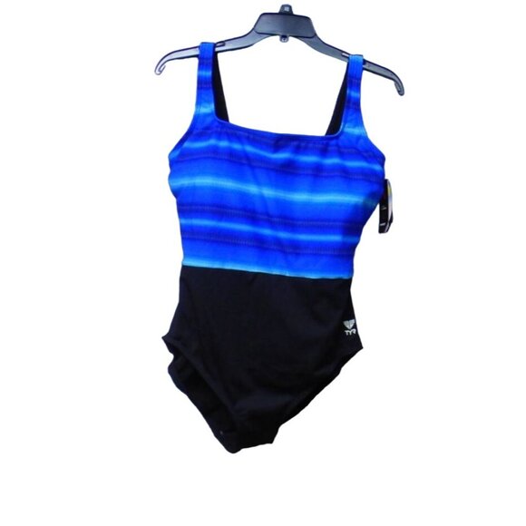 TYR WOMEN’S TRAMONTO SCOOP NECK CONTROLFIT, Blue, SZ. 14 - Picture 2 of 12